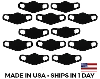 Face Mask - 12 Pack - Laser Cut - No Touch - Black