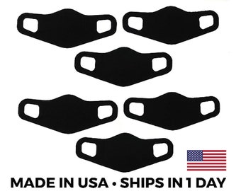 Face Mask - 6 Pack - Laser Cut - No Touch - Black