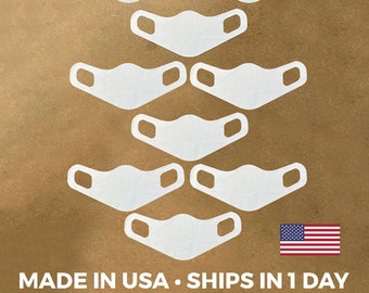 Face Mask - 9 Pack - Laser Cut - No Touch - White