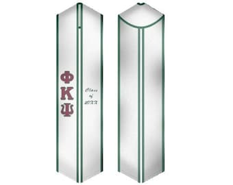 Estola de graduación de fraternidad / Faja de graduación blanca de Phi Kappa Psi