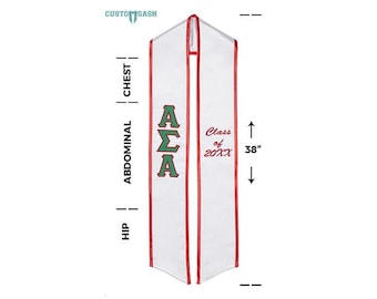 Alpha Sigma Alpha - Estola de graduación de hermandad / Faja de graduación