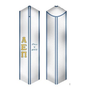 Alpha Epsilon Pi - Fraternity Graduation Stole / Graduation Sash White