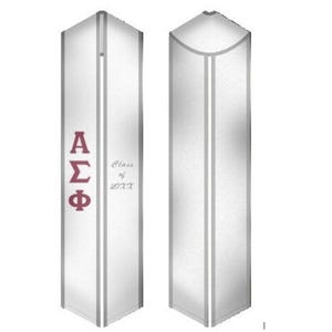 Alpha Sigma Phi- Fraternity Graduation Stole / Graduation Sash White