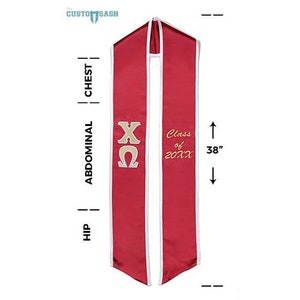 Chi Omega - Sorority Graduation Stole / Graduation Sash