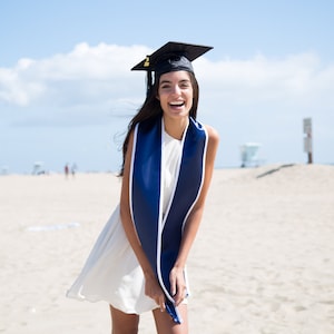 Blank Deluxe Graduation Sash Stole with trim