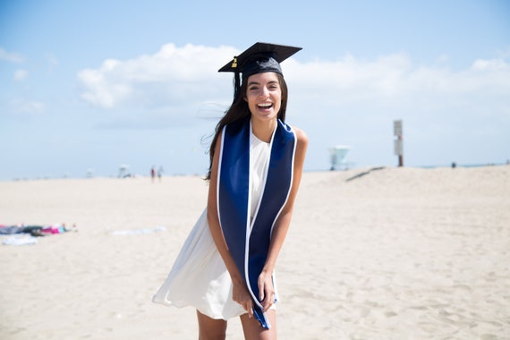 Blank Deluxe Graduation Sash Stole with trim