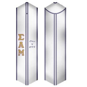 Sigma Alpha Mu - Fraternity Graduation Stole / Graduation Sash White