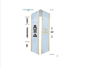 Alpha Xi Delta - Sorority Graduation Stole / Graduation Sash