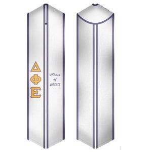 Delta Phi Epsilon - Fraternity Graduation Stole / Graduation Sash White