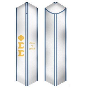 Phi Sigma Sigma - Sorority Graduation Stole / Graduation Sash White