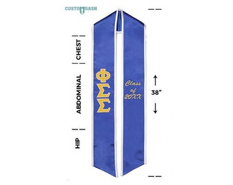 Phi Sigma Sigma - Estola de graduación de hermandad / Faja de graduación