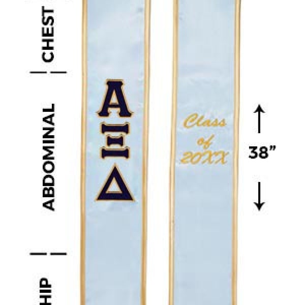 Alpha Xi Delta - Sorority Graduation Stole / Graduation Sash