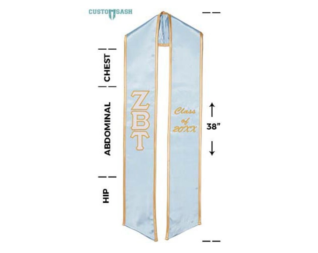 Zeta Beta Tau - Fraternity Graduation Stole / Graduation Sash - Etsy