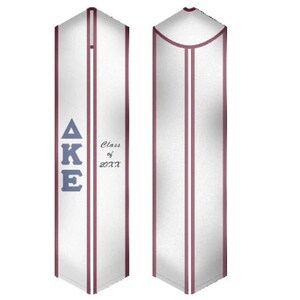 Delta Kappa Epsilon - Fraternity Graduation Stole / Graduation Sash White