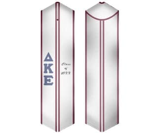 Estola de graduación de fraternidad/faja de graduación blanca de Delta Kappa Epsilon