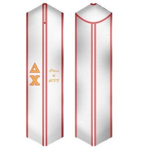 Delta Chi - Fraternity Graduation Stole / Graduation Sash White