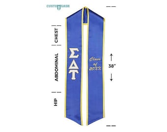 Sigma Delta Tau - Sorority Graduation Stole / Graduation Sash