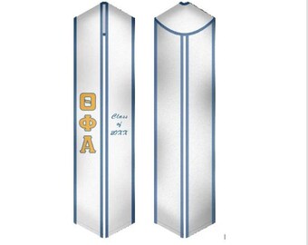 Estola de graduación de hermandad Theta Phi Alpha / Faja de graduación blanca
