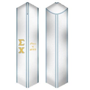Sigma Chi - Fraternity Graduation Stole / Graduation Sash White