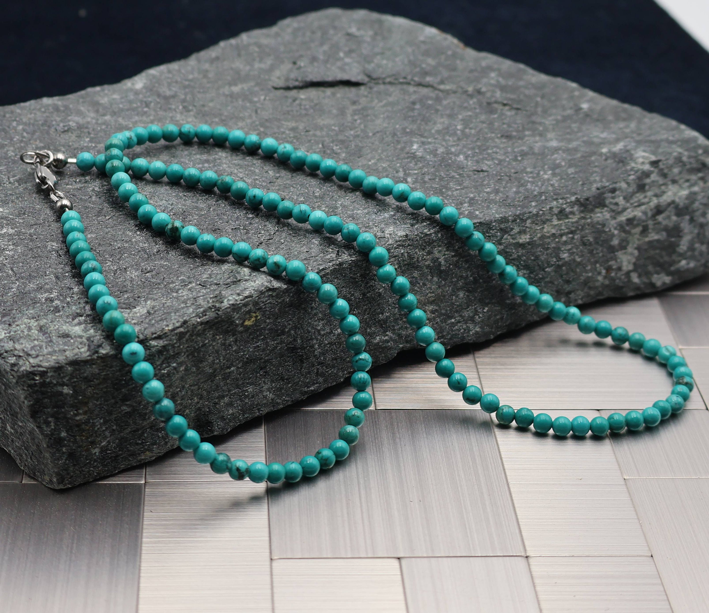 Turquoise mens chain, natural mens necklace, men jewelry, tuquoise necklace, unisex, necklace, men gift,