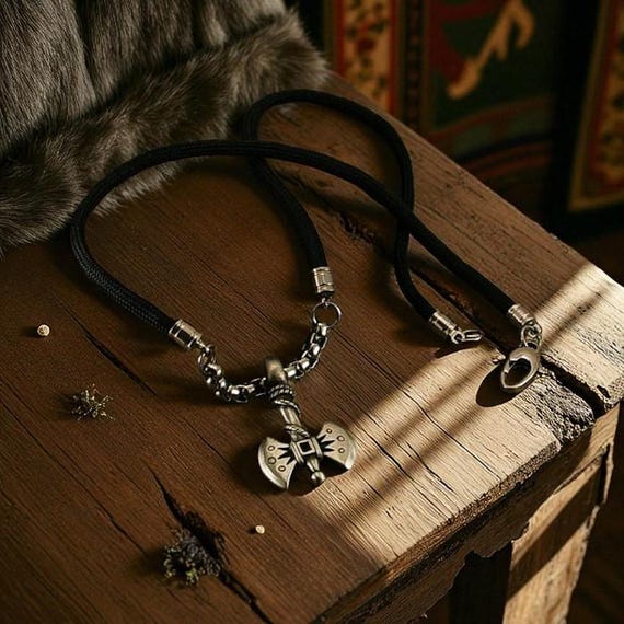 Pendentif double tranchant Viking, style médiéval, collier homme