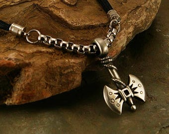 Pendentif double tranchant Viking, pendentif médiéval, collier homme, pendentif homme, bijoux hommes, pendentif Viking, idée cadeau homme