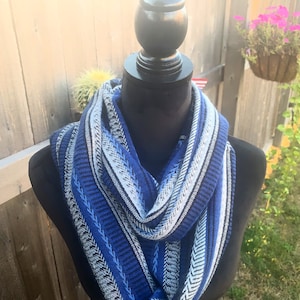 Handcrafted infinity scarf made out of Mexican blanket and lace scarf.