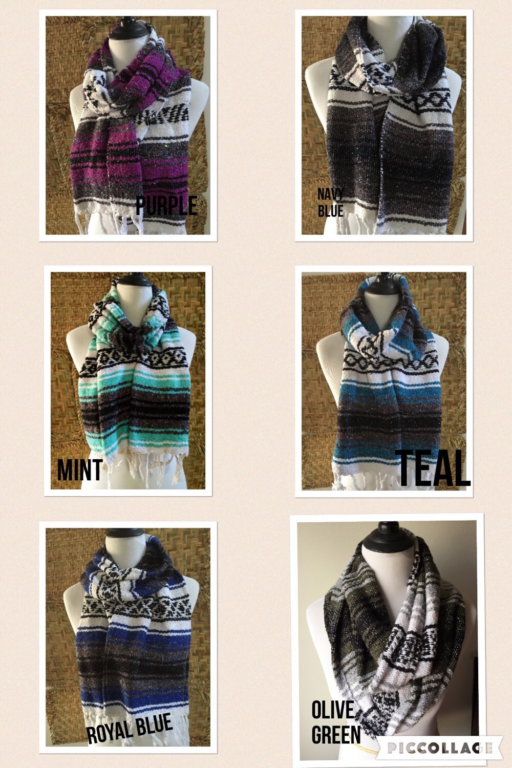 Mexican Blanket Open Scarf, Traditional Scarf Made Out of Mexican ...
