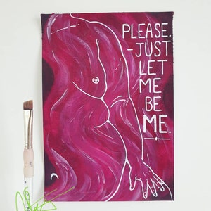 Please, Just Let me be ME, figuratives Original-Acrylgemälde, Carolyn Storey