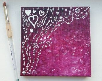 Charity "Purple Amethyst" - Acrylic painting on canvas 6x6 inches (supporting NHS Charities Together)