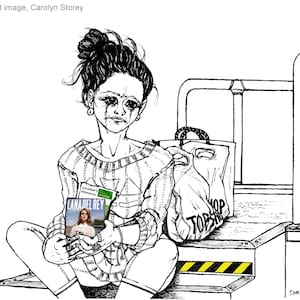 A3 Little Miss Denial Spender art print -- Carolyn Storey