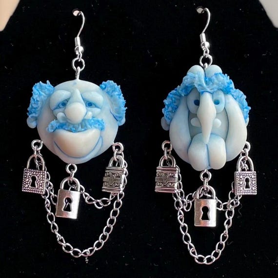 Statler and Waldorf Earrings: Muppet Christmas Carol Inspired
