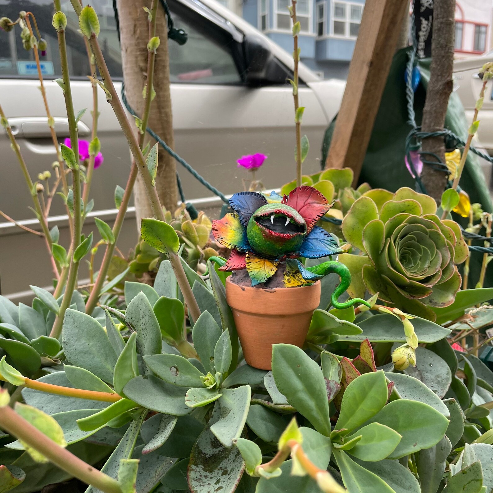 Rainbow Piranha Plant Little Shop of Horrors Inspired