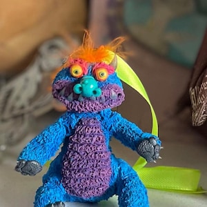 Handcrafted My Pet Monster-Inspired Ornament - Unique Cosclay and Pastel Art Collectible