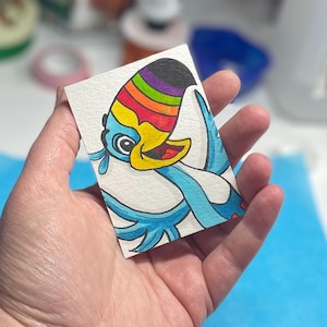 Toucan Sam Original ACEO Art Card – Handritad spannmålsmaskotillustration