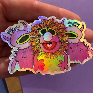 Adesivo de vinil holográfico inspirado em Mahna Mahna Muppets de 3”