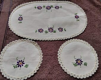 Hand Embroidered Vintage Linens - One of a kind