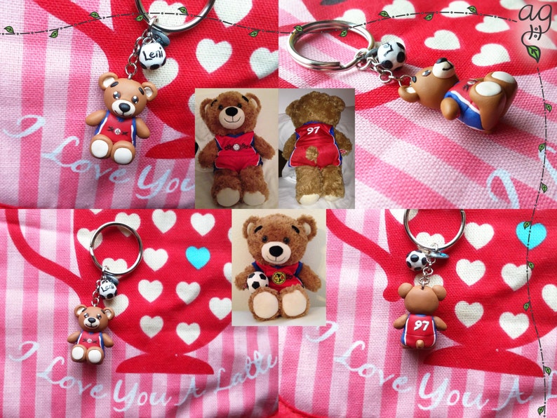 Custom Cute Teddy Bear Keychain Made to Order Handmade Etsy