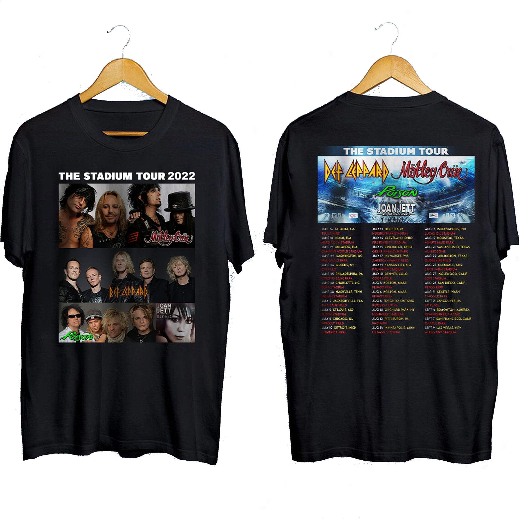 The Stadium Tour 2022 Shirt Gifts For Fans, Def Leppard,  Motley Crue, Joan Jett, Poison T- shirt