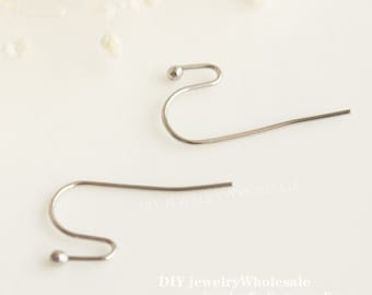 May include: Two silver earring hooks with a small ball at the top of each hook. DIY Jewelry Wholesale jewelry findings supplies.