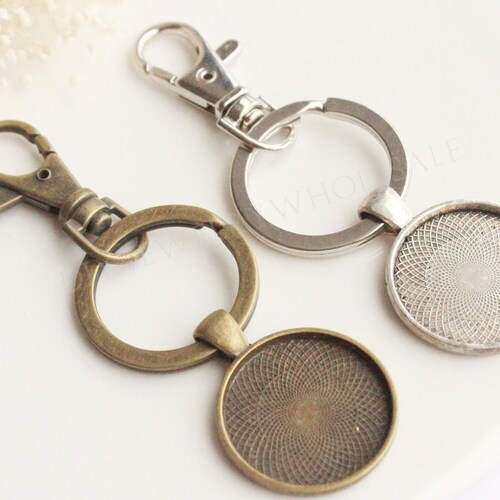 5pcs Flower Petal Bezel Key Chain photo Keychains DIY Kit Etsy