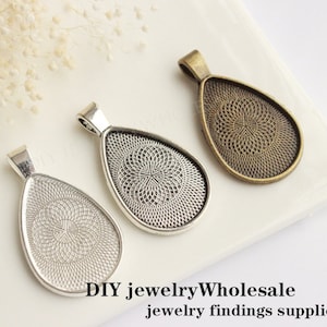 10pcs Teardrop 18x25mm 20x30mm Bezel Settings, Pendant Trays Base,  Bezel Charms Bezels, Cabochon Setting, Jewelry Pendant Blanks Suppliers