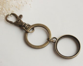 10 set fotonyckelringar DIY-kit 20 mm, nyckelringstillbehör Dubbla hängen, nyckelringar med tom ram, basfattning, nyckelringskedjor