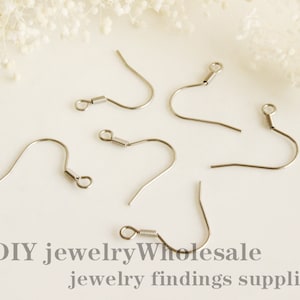 100pcs Stainless Steel Earring Wires,Ear Wire Earring Hooks,Fish Earring Post,Hypoallergenic Spring Earring Finding