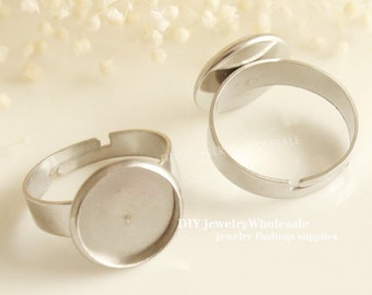 10pcs Stainless Steel Round Bezel Ring Blanks 10mm 25mm Ring Settings Stainless Steel Ring Base,Ring Bezel,Plain Ring Settings