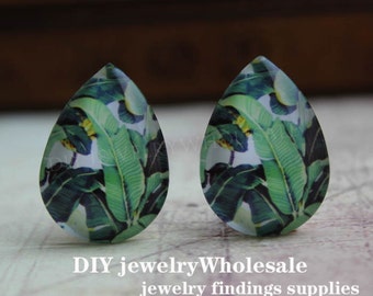 4pcs 18x25mm Handmade Photo Teardrop Glass Cabs Cabochons SDXY8-4