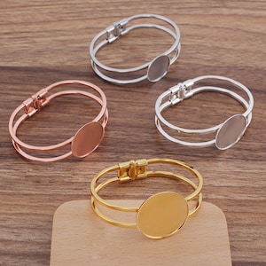 1pcs Brass bracelet blanks 20mm 25mm 30mm Bracelet Settings, Bezel Bangle Bracelet  Settings, bracelet Bases