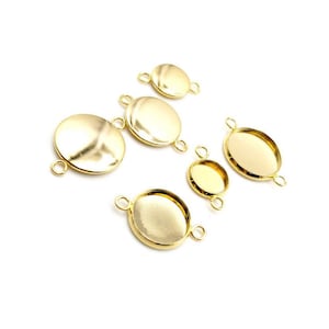 20pcs Stainless Steel Gold Bezel Pendant Blanks, Blanks Tray Setting Cups, Glass Cabochon Setting,Pendant Trays,hypoallergic Cups