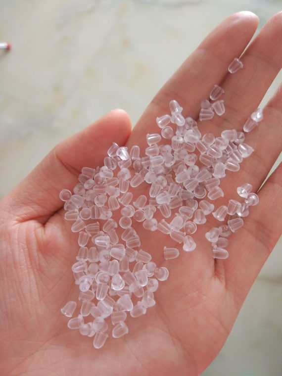 500pcs High Quality 4.5 X 3.5mm Clear Rubber Back Earring Stoppers