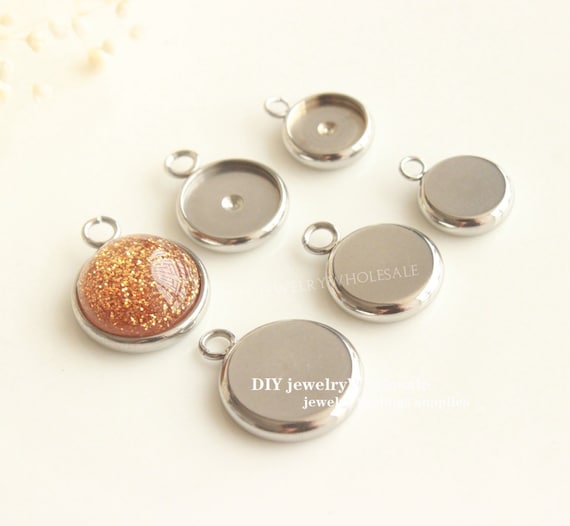 20PCS 12mm Crown STAINLESS Steel Earring Stud Bezel Settings,Blank Bezel Bezel earring Blanks with backs,No allergic Earring Posts